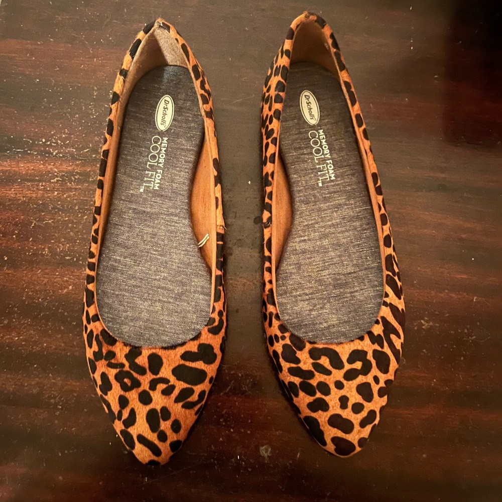 Leopard flats worn once!!!!!